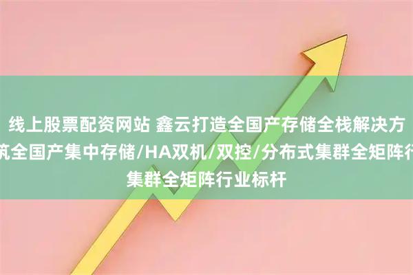 线上股票配资网站 鑫云打造全国产存储全栈解决方案，构筑全国产集中存储/HA双机/双控/分布式集群全矩阵行业标杆